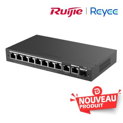 Reyee Switch 10 Ports Gb 8 PoE 1RJ45 1SFP 120W Maroc