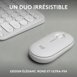 Logitech Ensemble Clavier + Souris Pebble 2 Combo Sans Fil Bluetooth - Blanc (920-012210) - vue 3